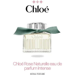 Chai nước hoa Chloé Rose Naturelle Eau de Parfum Intense với thiết kế thủy tinh cao cấp, nơ ruy băng xanh sang trọng – dòng nước hoa nữ cao cấp mang hương thơm tự nhiên và quyến rũ.
